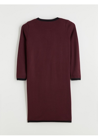 Lcwaıkıkı Classic Bordo Bisiklet Yaka Triko Elbise