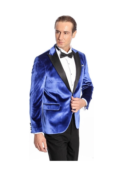 Wessi Kafide Lacivert Slim Fit Erkek Smokin Ceket Lacivert
