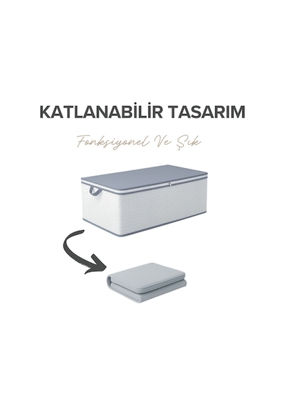 6'li Set - Geometrik Çizgili Büyük Boy Baza Altı & Çekyat Altı Hurç 65 X 45 X 22 Cm Tela 45 X 65 B Diğer