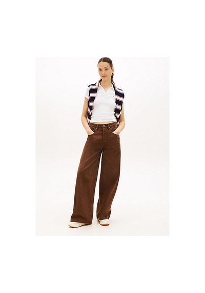 Tommy Hilfiger Kadın Tjw Slim Rib Polo T-shirt-16410 Ekru Tommy Hilfiger Kadın Tjw Slim Rib Polo T-shirt-16410 Ekru