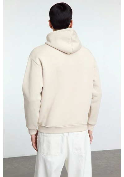 Benerly Erkek Kapüşonlu Düşük Kol Sweatshirt Slogan Nakışlı Fonksiyonel D Taş