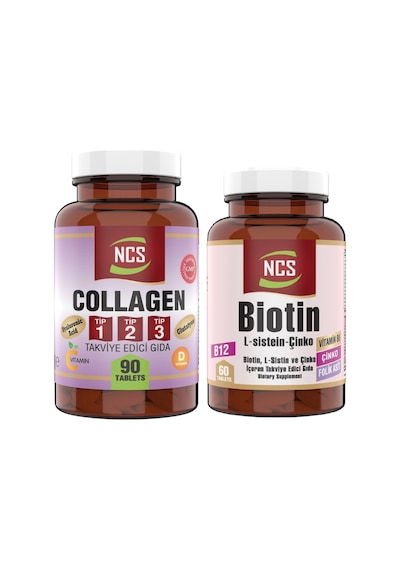 Ncs Tip 1-2-3 Collagen Kollajen 1000 MG 90 Tablet Biotin 60 Tabl