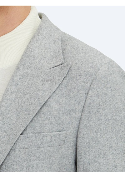 Kip Gri Desenli Modern Fit Yün Karışımlı Ceket Gri