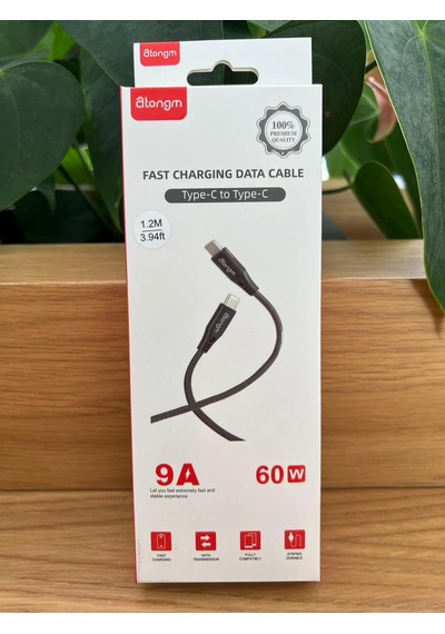 Atongm Type-c To Type-c Kablo 9a/60w Hızlı Şarj Kablosu Örgülü Kı