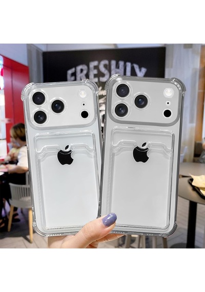 İphone 17 Pro Uyumlu Kamera Korumalı Kartlıklı Köşeleri Airbag Tasarımlı Darbe Önleyici Mor