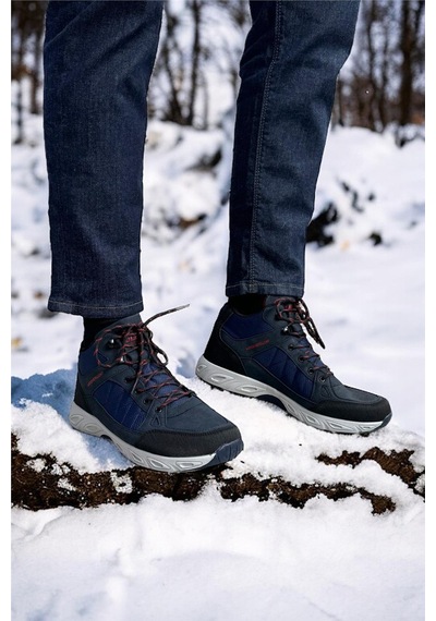 Liger Outdoor Bot Ayakkabı Kışlık Dayanıklı Sağlam Taban Bağcıklı Lacivert-lacivert Lacivert