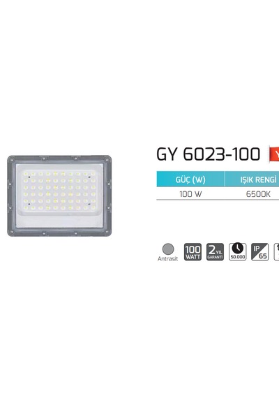Goya Ledli Projektör 100w 6500k Ip65
