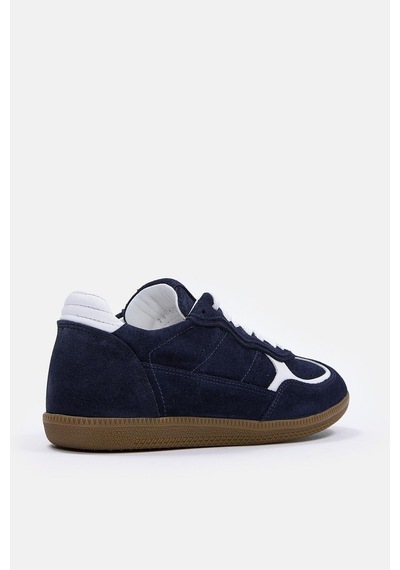 Team Lacivert Süet Hakiki Deri Kadın Sneaker Lacivert
