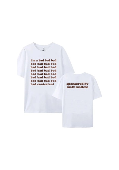 Tarzsokak Beyaz I'm A Bad Contestant Matt Maltese Singer Graphic Short Sleeve Summer O-neck T Beyaz Tarzsokak Beyaz I'm A Bad Contestant Matt Maltese Singer Graphic Short Sleeve Summer O-neck T Beyaz