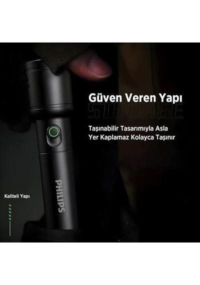 250 Lümen 5w Led El Teleskopik Zoom Sos Modlu Metal Gövdeli Şarj Edilebilir Uzun Menzilli Çok Renkli