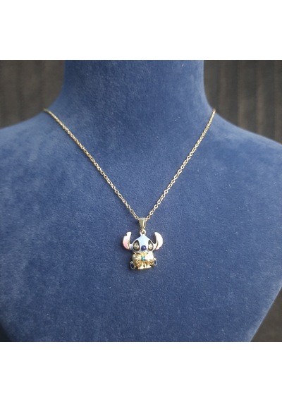 Stainless Steel Şık Stitch Çelik Kolye Gold