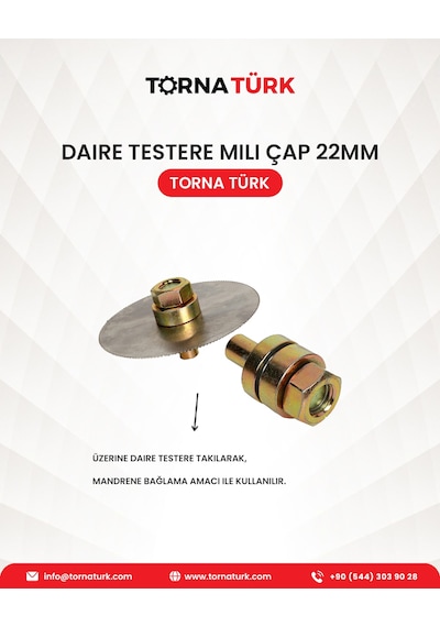 Kuyumculuk Daire Testere Mili Çap 22mm Metalik