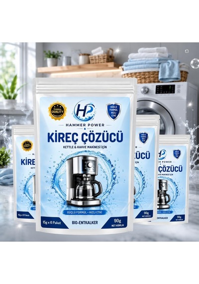 Kahve & Çay Makinesi Doğal Kireç Çözücü 15g X 6 Paket Ayarlanabilir Dimi Yok