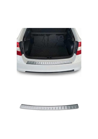 Skoda Rapid Sedan 2012-2019 Uyumlu Krom Arka Tampon Eşiği Paslanmaz Çelik Taşlı Mat
