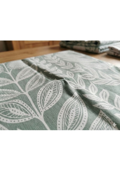 Maki Home %100 Pamuklu Çiçek Desenli 160x200+2 50x70 Çift Kişilik Lastikli Çarşaf Ve Yastık Kılıfı Yeşil