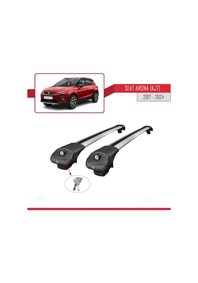 Seat Arona Kj7 2017 Ve Sonrası İle Uyumlu Ace-1 Ara Atkı Tavan Barı Gri