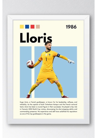 Hugo Lloris Çerçeveli Tablo - Dekoratif Çerçeveli Futbolcu Poster Tablo