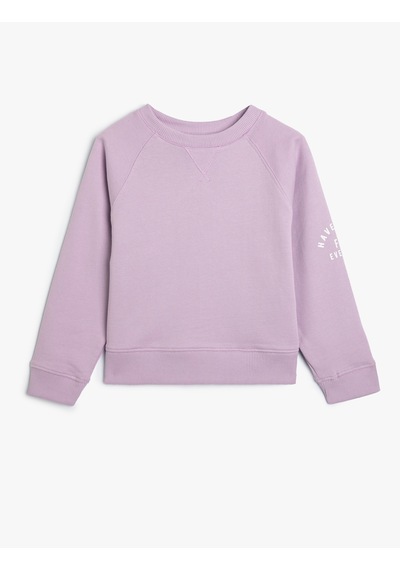 Koton 2'li Şort Sweatshirt Slogan Baskı Detaylı Pamuklu Lila 4skg10181ak Lila