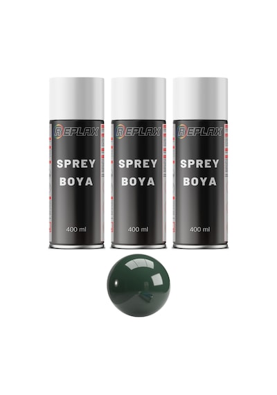3 Adet Ral 6005 Koyu Çit Yeşili Sprey Boya 400 Ml.