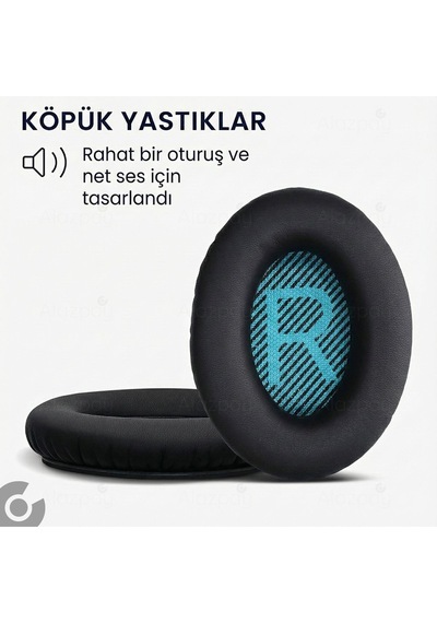 Bose Qc2 Pedi Qc25 Ae2 Ae2i Ae2w Qc2 Qc15 Qc35 Qc35ii Uyumlu Yumuşak Kulaklık Sünger Yastığı Pedi Mavi Siyah