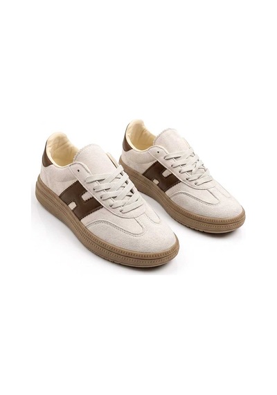 Mcdark Kadın Bej Taba Süet Sneaker Ayakkabı Bej - Taba