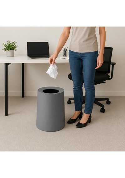 Kapaksız Çöp Kovası 12 Litre, Modern Ofis Mutfak Banyo Ve Oda İçin Pratik Tasarımlı Plastik Atı