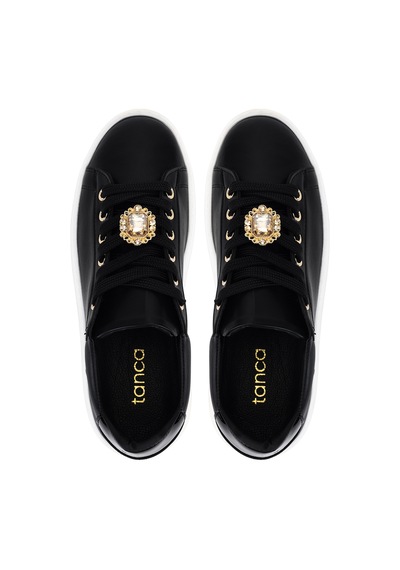 Tamer Tanca Kadın Suni Deri Siyah Sneakers & Spor Ayakkabı 1009 3333 Bn Ayk Y26 Sıyah Cılt