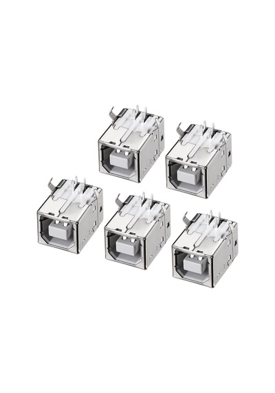 5 Adet Usb B Tipi Dişi Konnektör Beyaz Lehim Tip Yazıcı Kablosu Dişi Soket