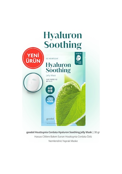Hassas Ciltlere Nemlendirici Yaprak Maske Goodal Houttuynia Cordata Hyaluron Soothing Jelly Mask