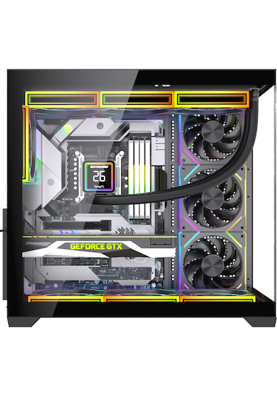 Alpha Neon 7x Argb Fan Kumanda Ve Kontrolcü Atx Boş Bilgisayar Kasası Siyah
