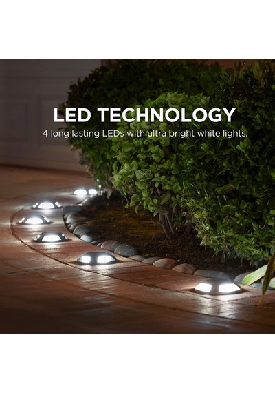 Home Zone Security Solar Güverte Işığı - Hava Koşullarına Dayanıklı - Gümüş