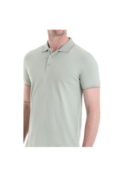 Hatemoğlu Yeşil Regular Fit Düz 100% Pamuklu Polo Yaka Tişört 3536etc22c03 16-0110tpx Yeşil - Ekru