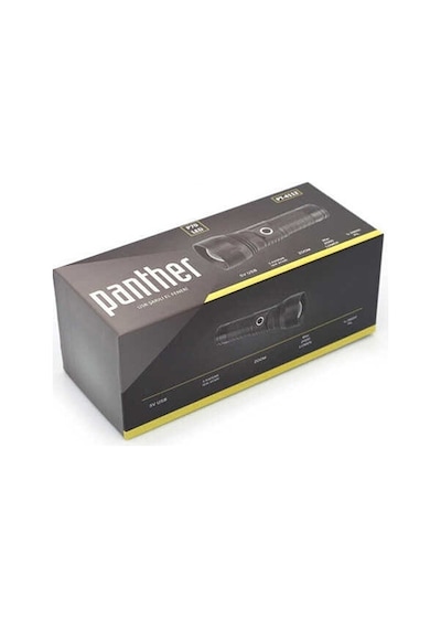 Zeycan Teknoloji Panther Pt-4112 Usb Şarjlı Fener New2022 Pover Led Siyah