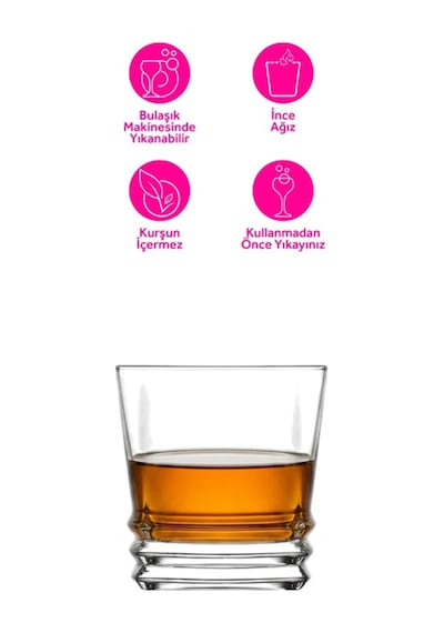 Lav Elegan Cam Viski Bardağı 6'lı 315 ml (Meşrubat/Kokteyl Bardağı )