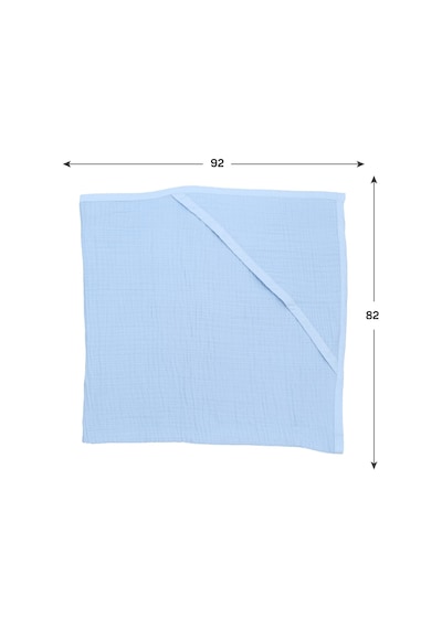 Ezh 1207 %100 Pamuklu 4 Kat Bebek Banyo Havlusu 92 x 82 CM Mavi