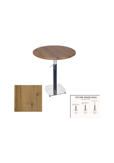 Üçüz Masa Ayarlanabilir 60 Cm Yuvarlak - Werzalit, Wermodin Ve Allzalit Tabla - Canyon Palace Oak Çok Renkli Üçüz Masa Ayarlanabilir 60 Cm Yuvarlak - Werzalit, Wermodin Ve Allzalit Tabla - Canyon Palace Oak Çok Renkli