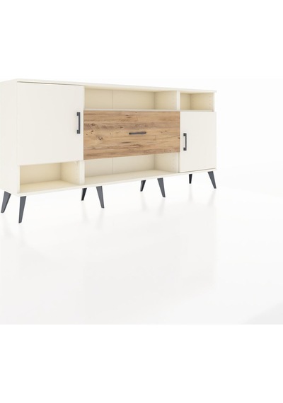 Arges Konsol 5 Raflı Tek Çekmeceli 2 Kapaklı 176x30x83 Aytaşı-aytaşı/çam Aytaşı/çam