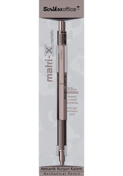 Scrikss Matri-x Versatil 0.5 Mm Metalik Gri Şeffaf Amb.