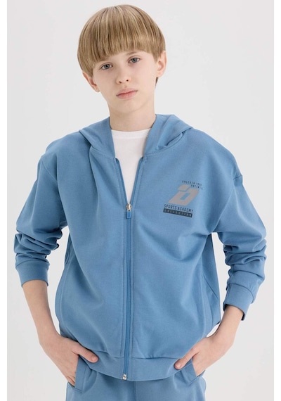 DeFacto Erkek Çocuk Baskılı Kapüşonlu Fermuarlı Sweatshirt D8536A825SPIN195 DeFacto Erkek Çocuk Baskılı Kapüşonlu Fermuarlı Sweatshirt D8536A825SPIN195
