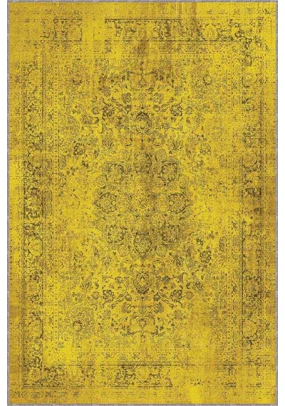 Hardal Vintage Kaymaz Taban Makinede Yıkanabilir Halı Kr028n11