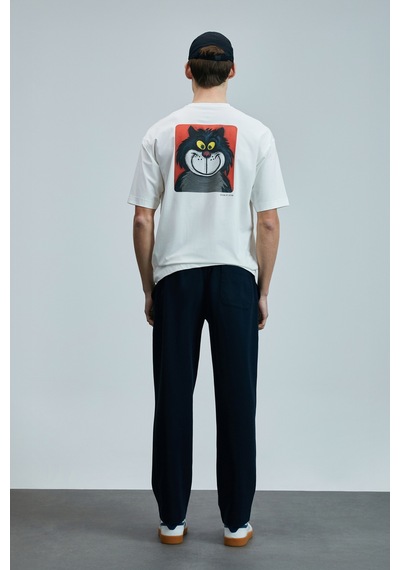 Lufian 111020251 Nımbus Modern Grafik Tişort Erkek T-shirt Beyaz