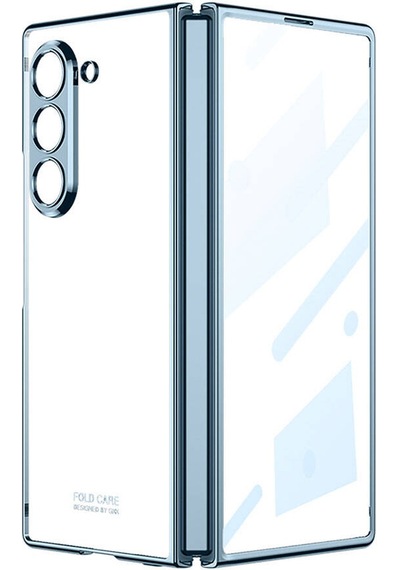 Zore Galaxy Uyumlu Z Fold 6 Kılıf Msra Full Camlı Kıpta Kapak-mavi Mavi