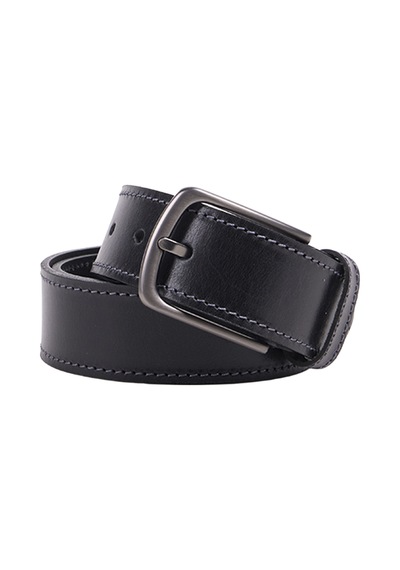 Vince Camuto 4cm Flup Dik Spor Siyah Deri Erkek Kemer