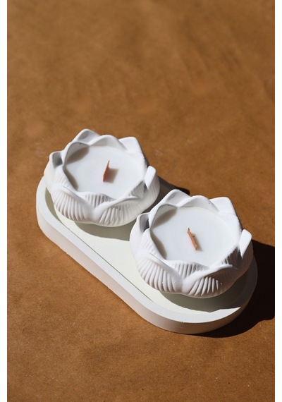 Bernami Mumluk Şamdanpinterest Dekoratif 2'li Lotus Vanilla Kokulu Mum Tabak Set 3'lü Şamdanlık Mumluk Diğer