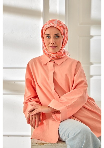 Silk Home Velora Eşarp 161001-42 Pudra, Pembe, Turuncu, Küf Yeşili