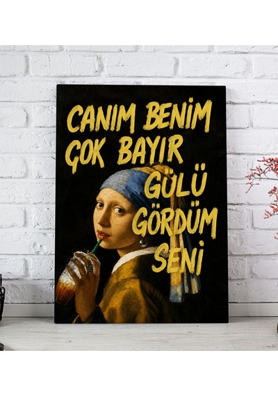 Bk Gift Vintage Klasik Sanat Esprili Sözlü Dekoratif Kanvas Tablo - 41 Çok Renkli