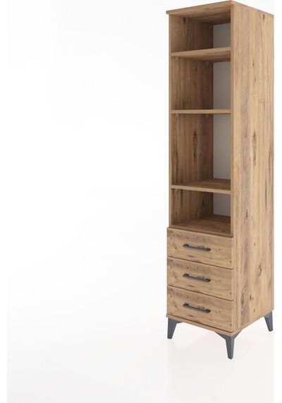 Hyperion Dolap 4 Raflı 3 Çekmeceli 44x44x182 Çam-çam Çam