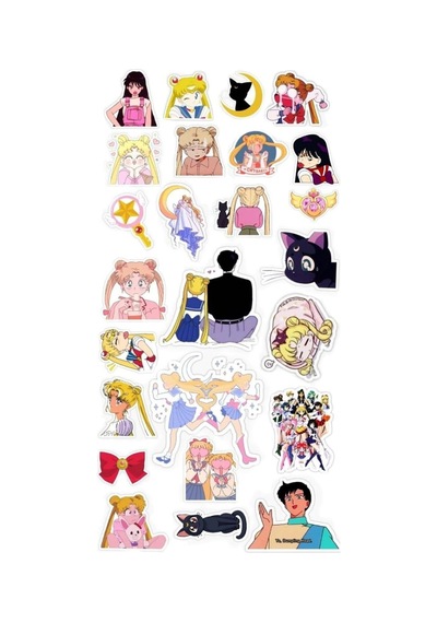 Lexroo Sailor Moon Sticker Laptop Tablet Telefon Ajanda Bullet Journal Motor Sticker Suya Dayanıklı