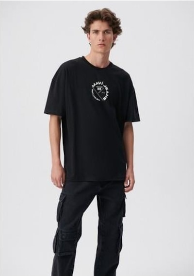 Mavi Jeans Baskılı Tişört Siyah