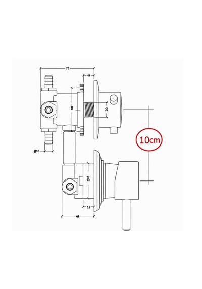 Ayrıntıshop 5 Yollu Kompakt Duşakabin Bataryası 10 Cm Krom